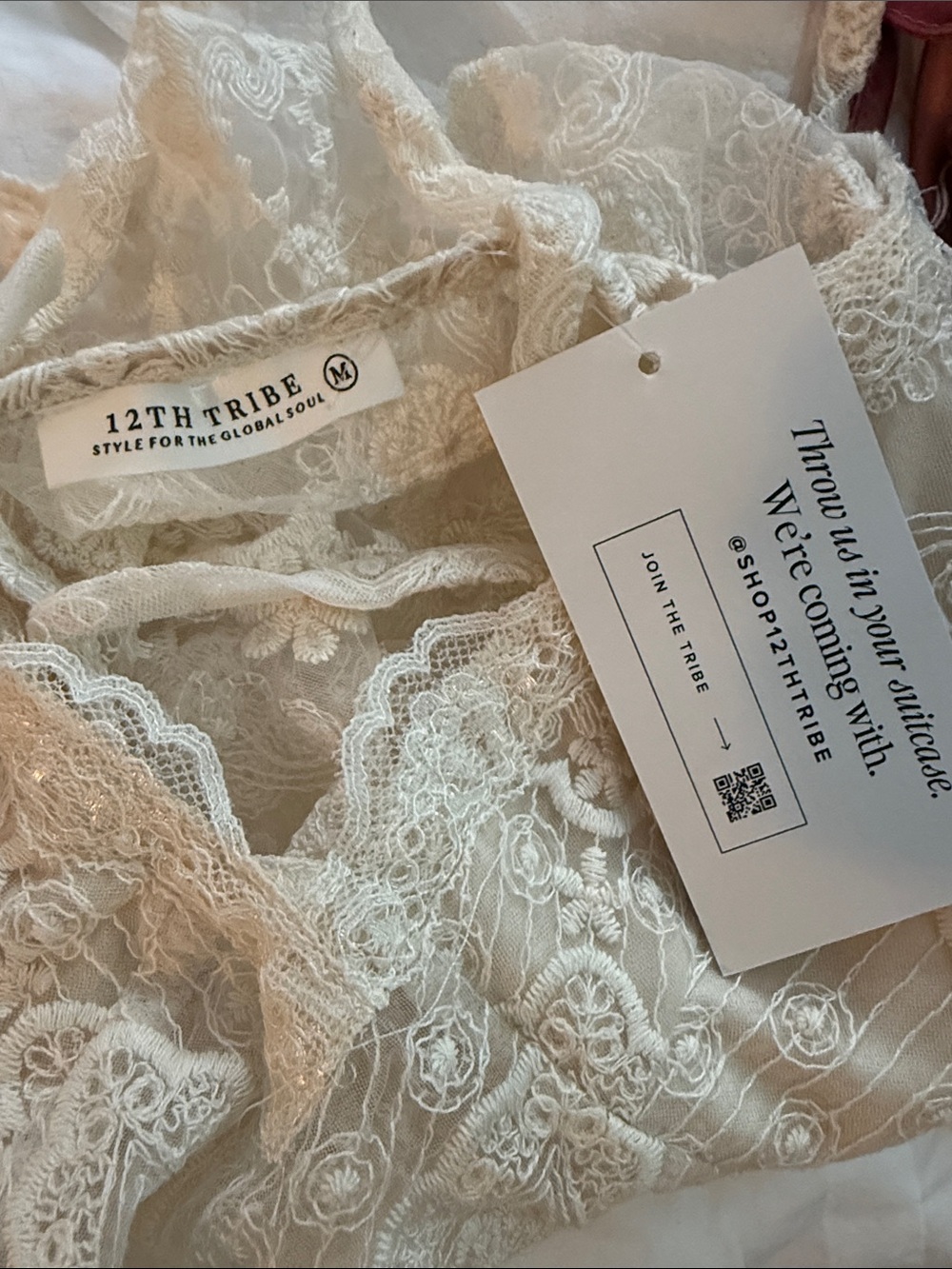 12th Tribe Sorella Cream Halter Top Size MM - Picture 4 of 4